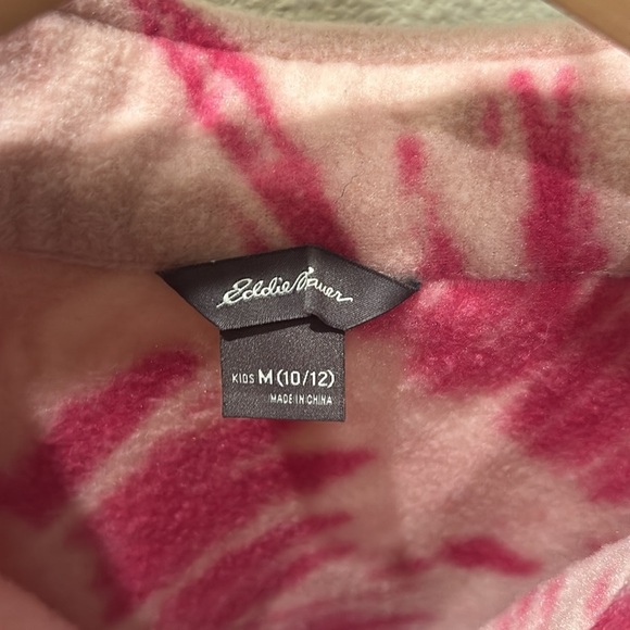 Eddie Bauer kids tie dye pink fuzzy zip up coat - Picture 5 of 11